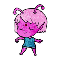 cartoon alien girl