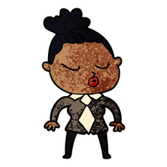 cartoon calm woman
