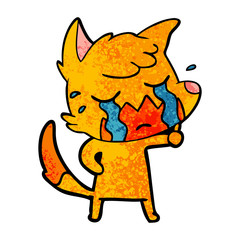 sad little fox cartoon character