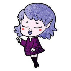 pretty cartoon elf girl