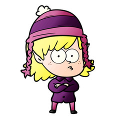 cartoon elf girl staring