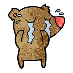 cartoon crying bear