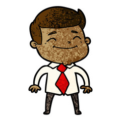 happy cartoon businessman