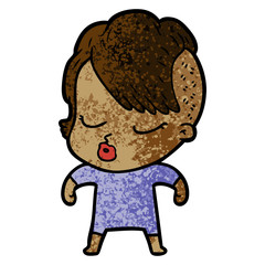 cartoon pretty hipster girl