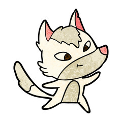 friendly cartoon wolf