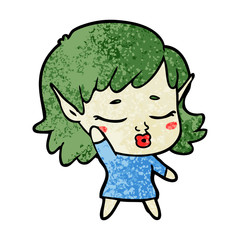 pretty cartoon elf girl