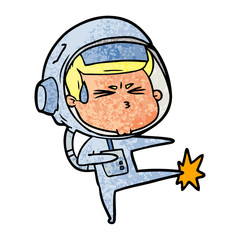 cartoon stressed astronaut