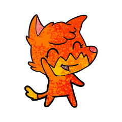 happy cartoon fox