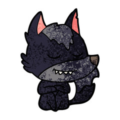 friendly cartoon wolf sitting