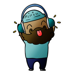 man with beard sticking out tongue