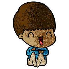 happy cartoon boy