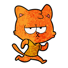 Obraz na płótnie Canvas bored cartoon cat