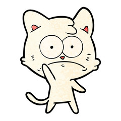 cartoon nervous cat