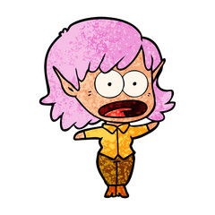 cartoon shocked elf girl