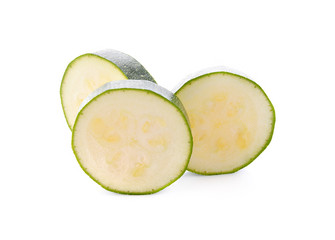Zucchini on white background