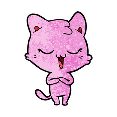 happy cartoon cat