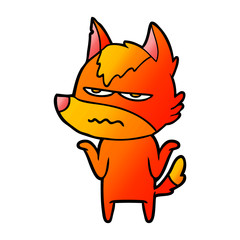 angry fox cartoon character