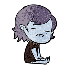 cartoon undead vampire girl sitting