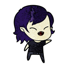 cartoon laughing vampire girl