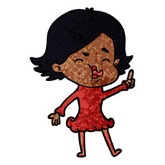 cartoon girl pulling face