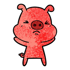 cartoon angry pig