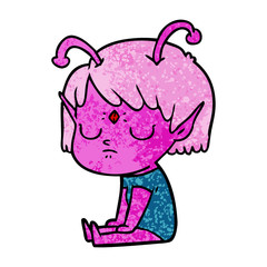 cartoon alien girl
