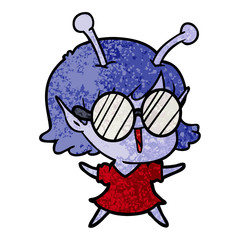 cartoon alien girl laughing