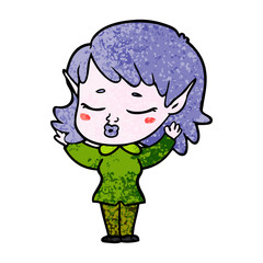 pretty cartoon elf girl