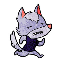 cartoon wolf showing teeth