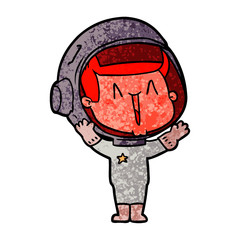 happy cartoon astronaut