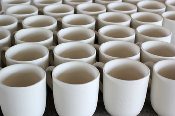 ceramic cups under production