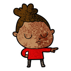 cartoon calm woman