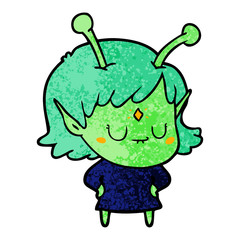 cartoon alien girl