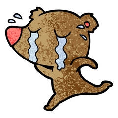 cartoon crying bear