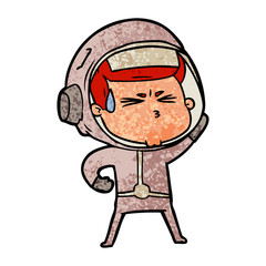 cartoon stressed astronaut
