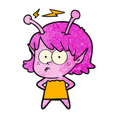 cartoon alien girl