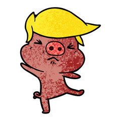 cartoon furious pig