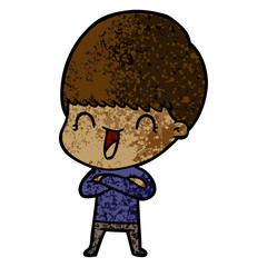 happy cartoon boy