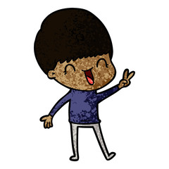 happy cartoon boy