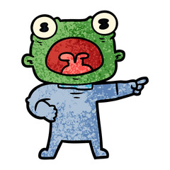 cartoon weird alien shouting
