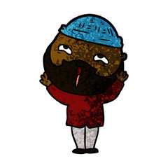 cartoon happy bearded man