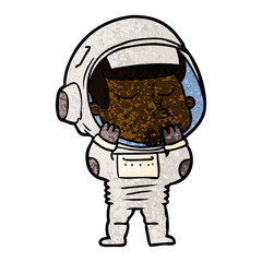 cartoon confident astronaut