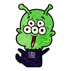 happy cartoon alien