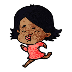 cartoon girl pulling face