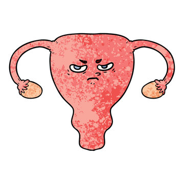 cartoon angry uterus