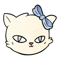 cartoon cat wearing bow