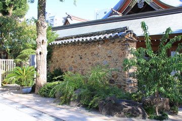 櫛田神社の博多塀（福岡市）