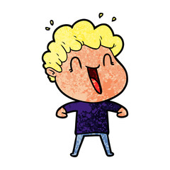 cartoon happy man laughing