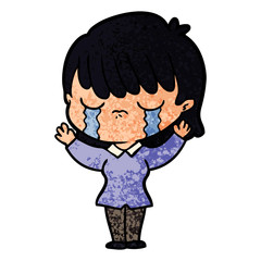 cartoon woman crying
