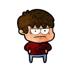 annoyed cartoon boy